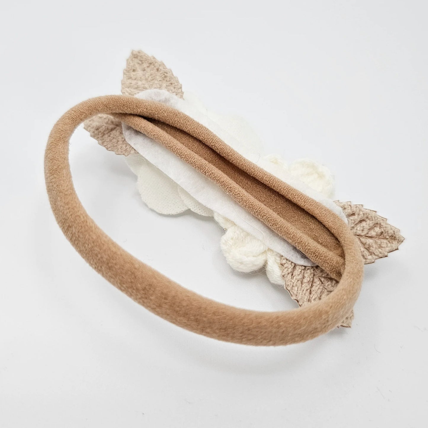 Little Blush Daisy - Rose Puff Daisy Baby Headband White
