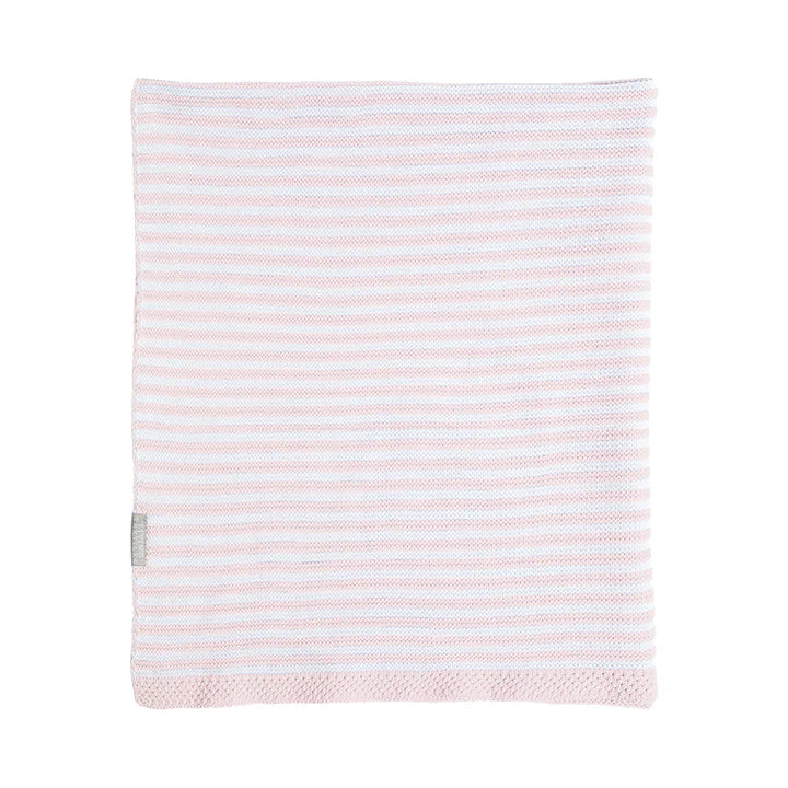 Baby Blanket 100% Cotton Knit Blanket Blush Stripe