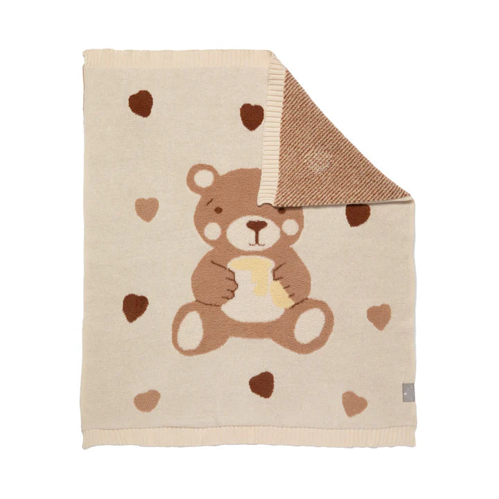Baby Blanket Fluffy Jacquard - Cuddly Bear
