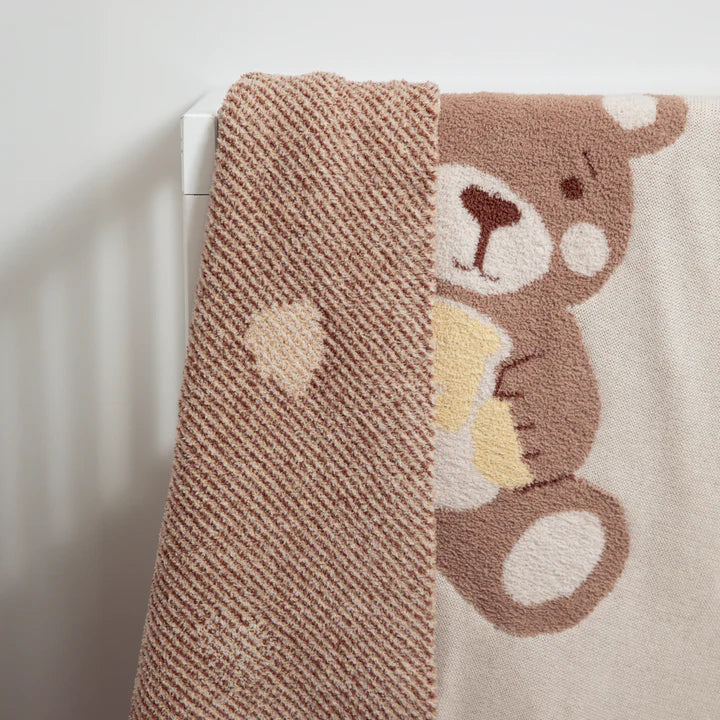 Baby Blanket Fluffy Jacquard - Cuddly Bear