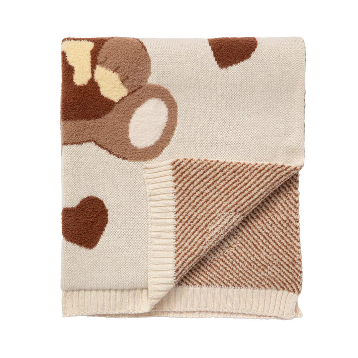 Baby Blanket Fluffy Jacquard - Cuddly Bear