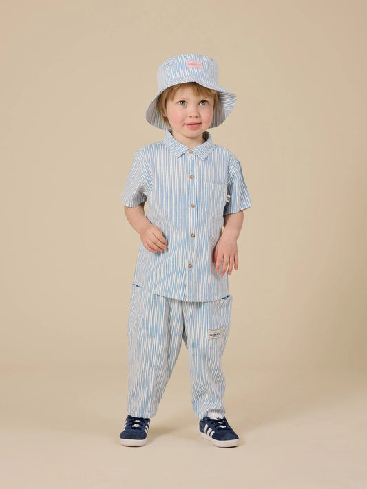 Goldie + Ace Sailor Stripe Kit Linen Pants Ocean/Ivory