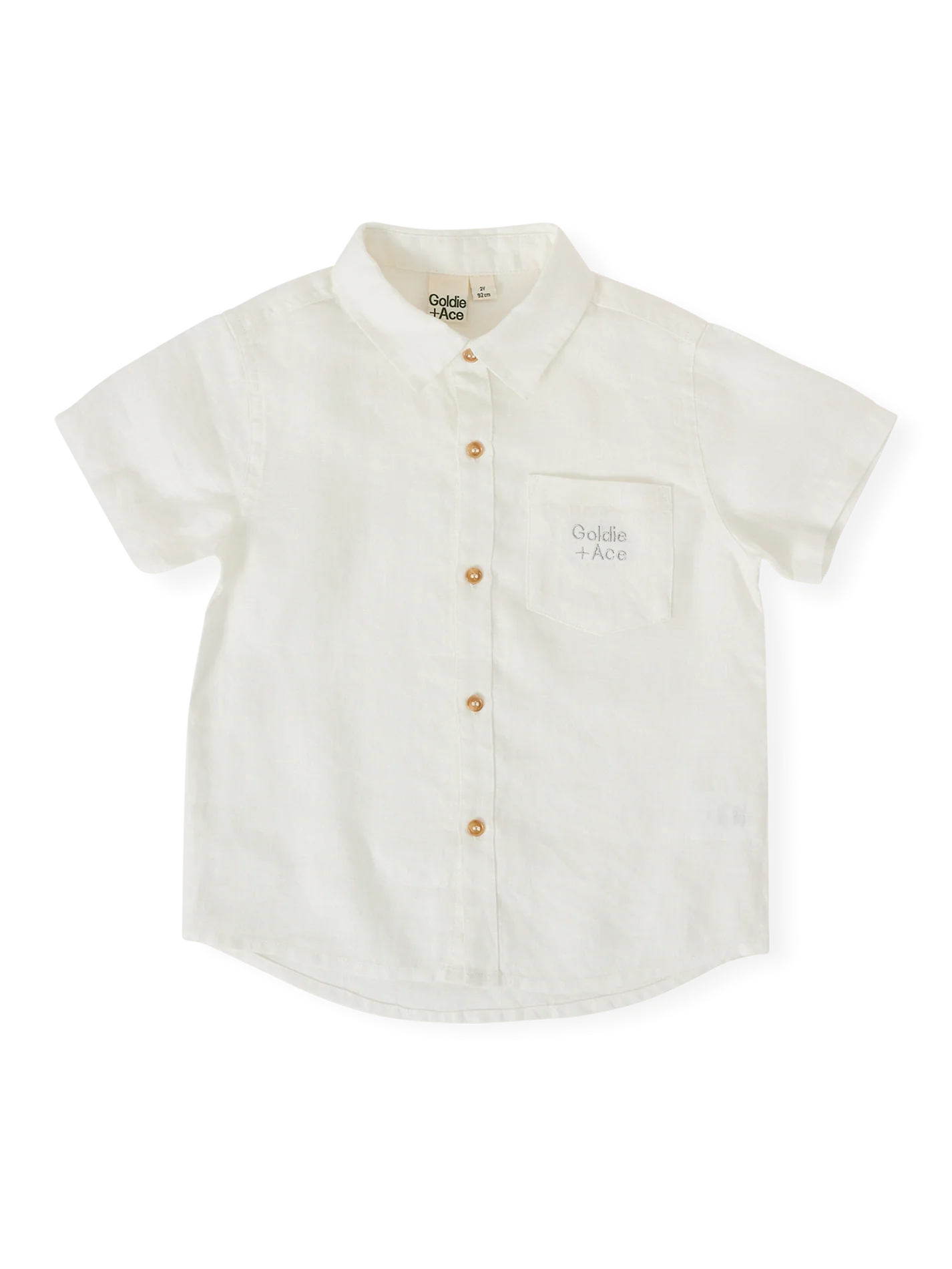 Goldie + Ace Holiday Linen Blend Shirt White