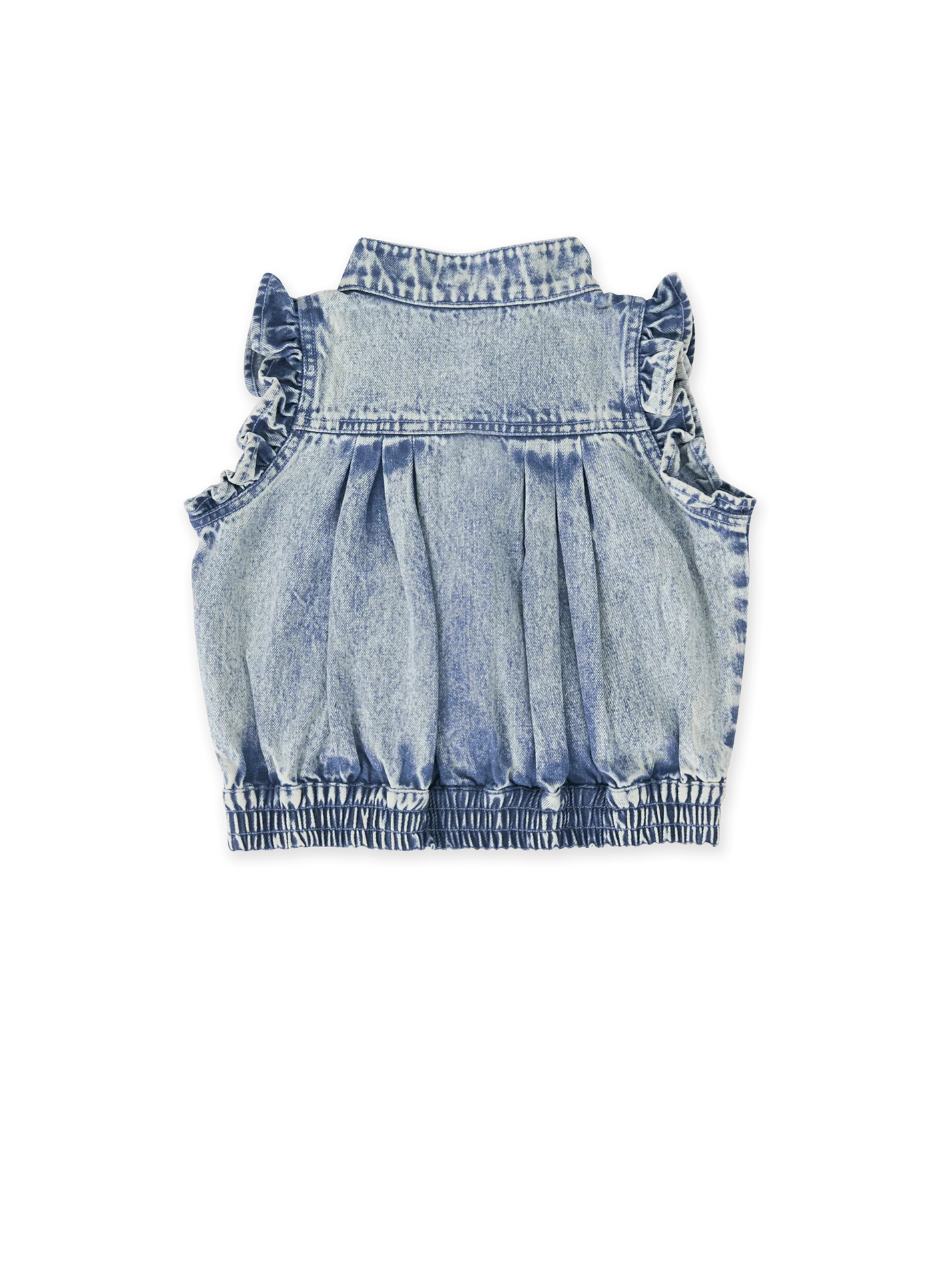 Goldie + Ace Elodie Embroidered Denim Vest Light Denim