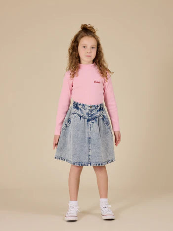 Goldie + Ace Esta A-Line Denim Skirt Light Denim