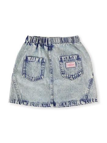 Goldie + Ace Esta A-Line Denim Skirt Light Denim