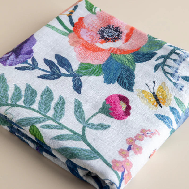 Snug as a bug & co - 100% Organic Cotton Muslin Swaddle Summer Garden