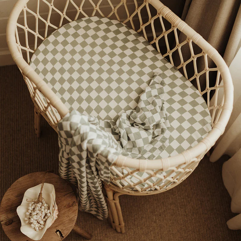 Snug as a bug & co - 100% Organic Cotton Muslin Swaddle Gingham Moss