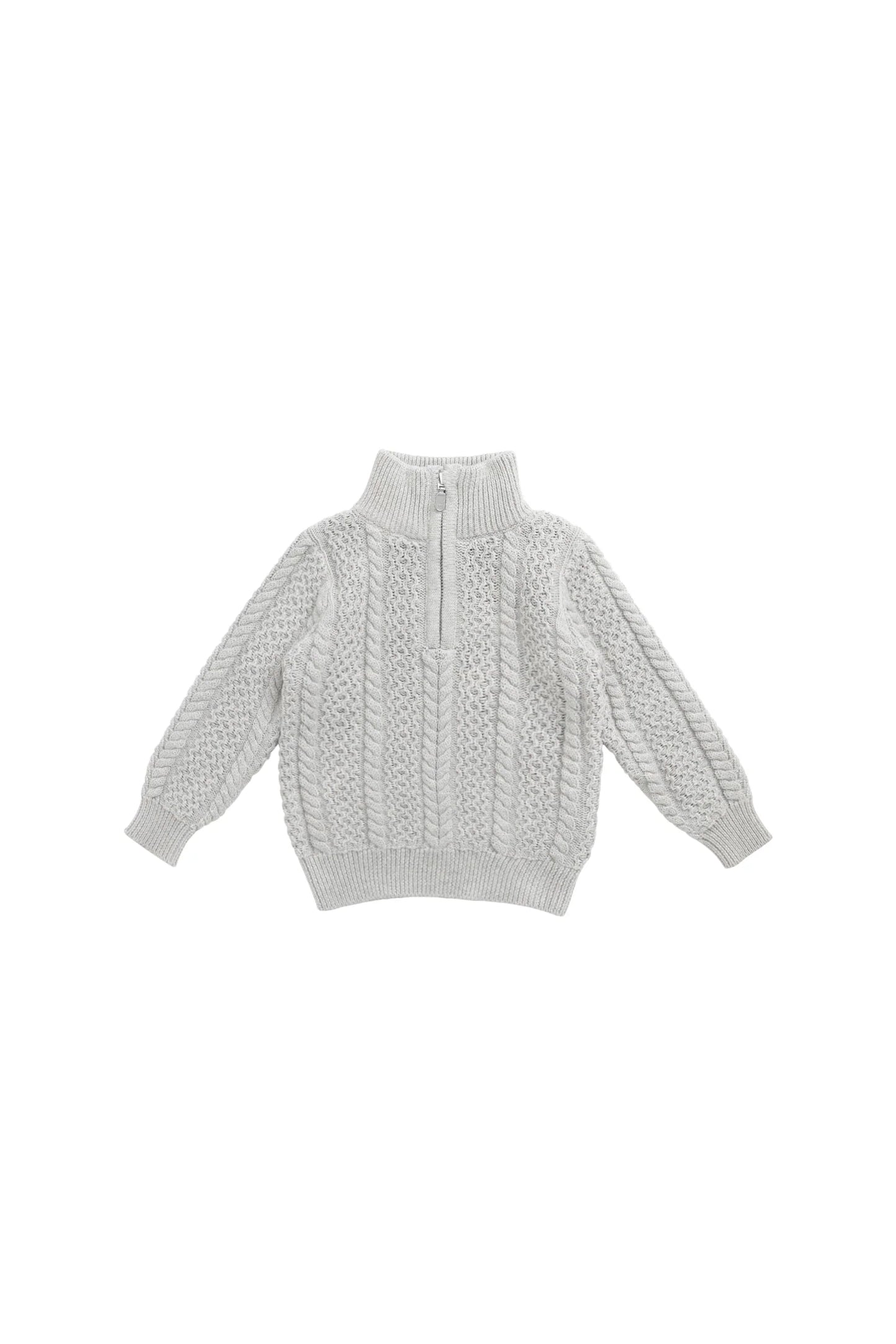 Jamie Kay Clyde Half Zip Jumper Light Grey Marle