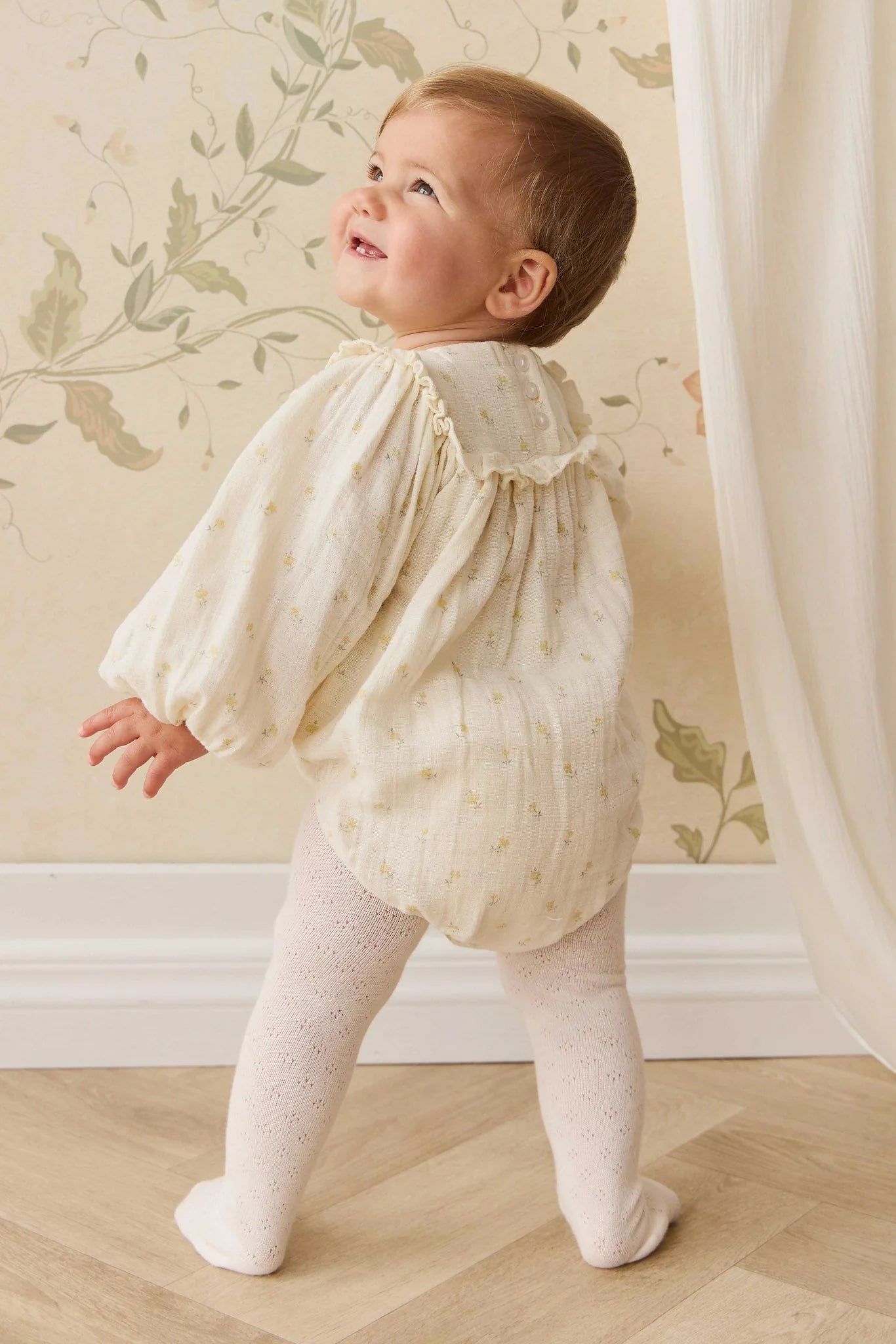 Jamie Kay Organic Cotton Muslin Frances Playsuit Nina Watercolour Floral