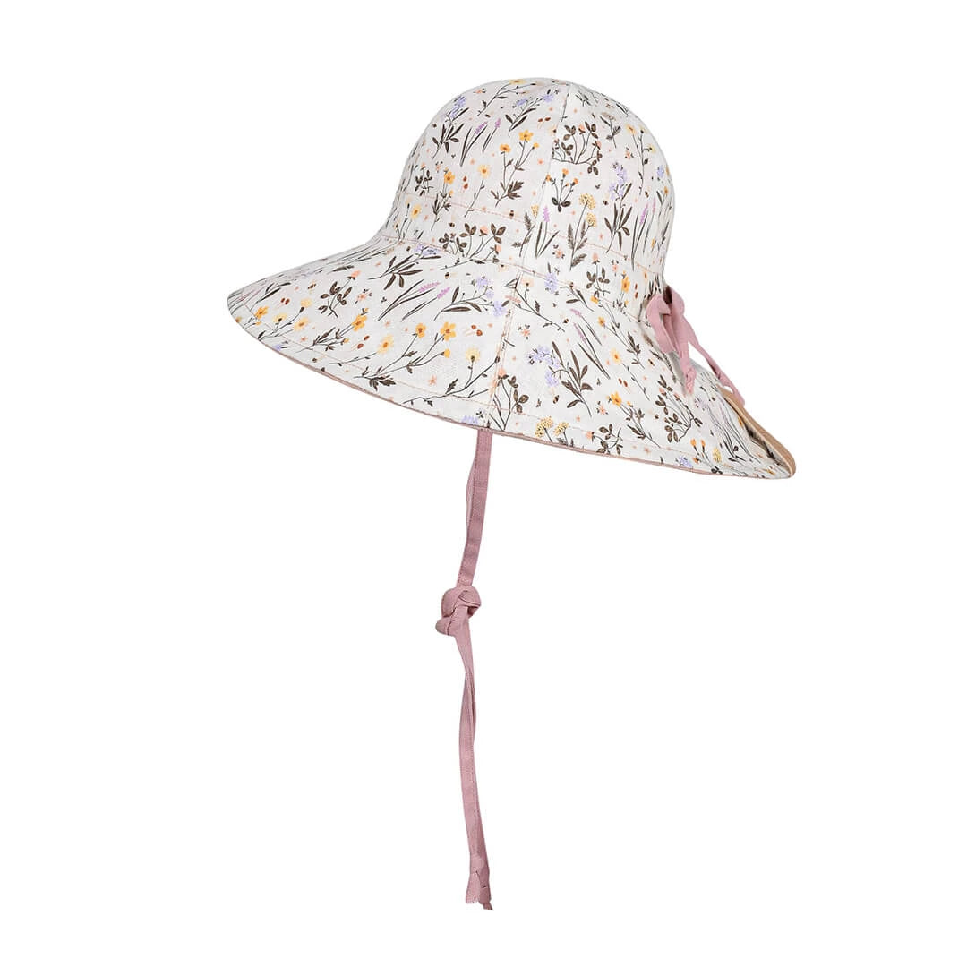 Bedhead hats 'Wanderer' Panelled Bucket Sun Hat - Provence / Rosa 100% LINEN, REVERSIBLE & UPF50+ EXCELLENT PROTECTION