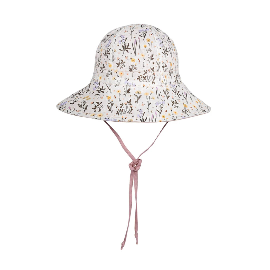 Bedhead hats 'Wanderer' Panelled Bucket Sun Hat - Provence / Rosa 100% LINEN, REVERSIBLE & UPF50+ EXCELLENT PROTECTION