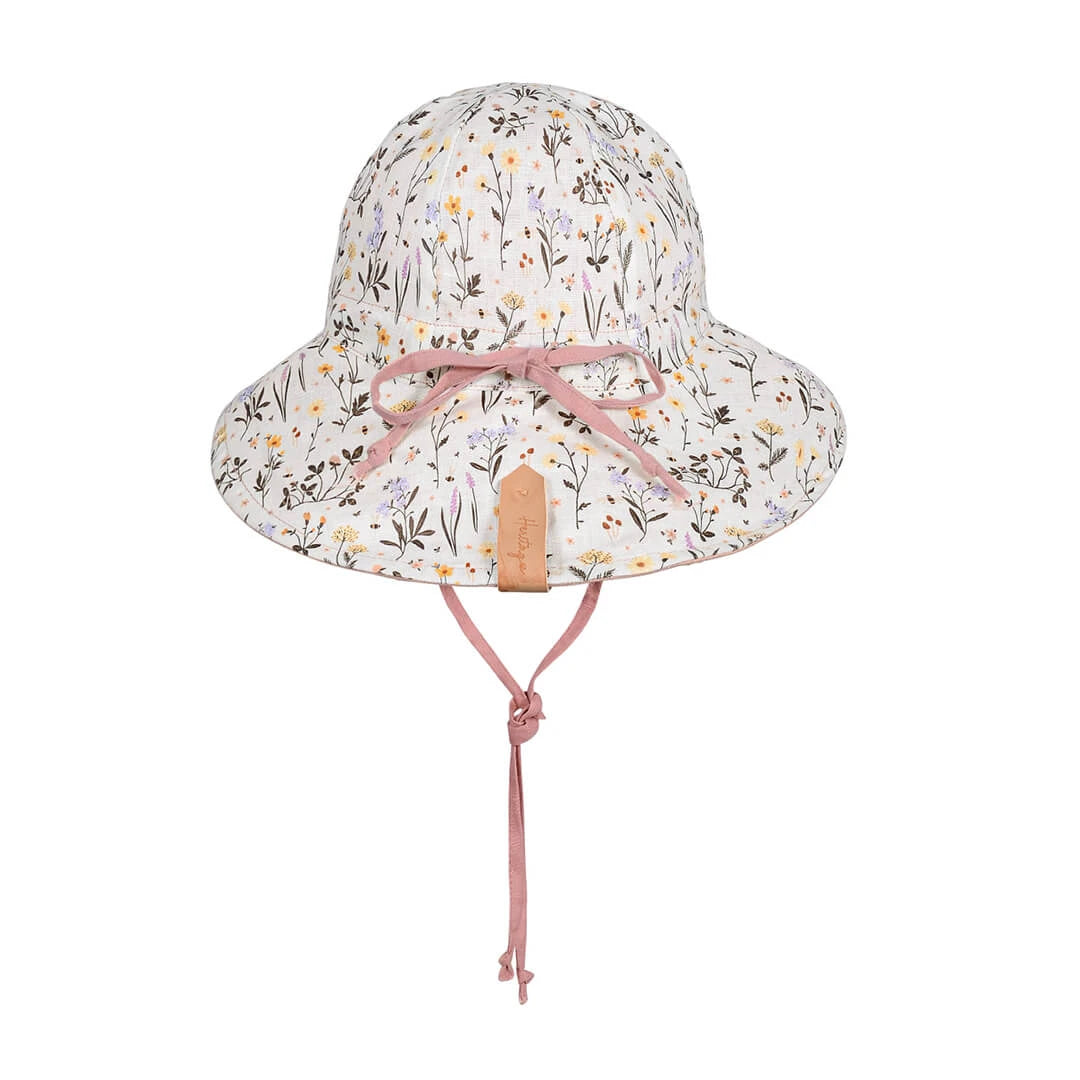 Bedhead hats 'Wanderer' Panelled Bucket Sun Hat - Provence / Rosa 100% LINEN, REVERSIBLE & UPF50+ EXCELLENT PROTECTION