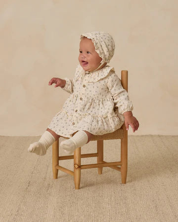 Quincy Mae Dress Ruffle Collar Button Dress Bluebell