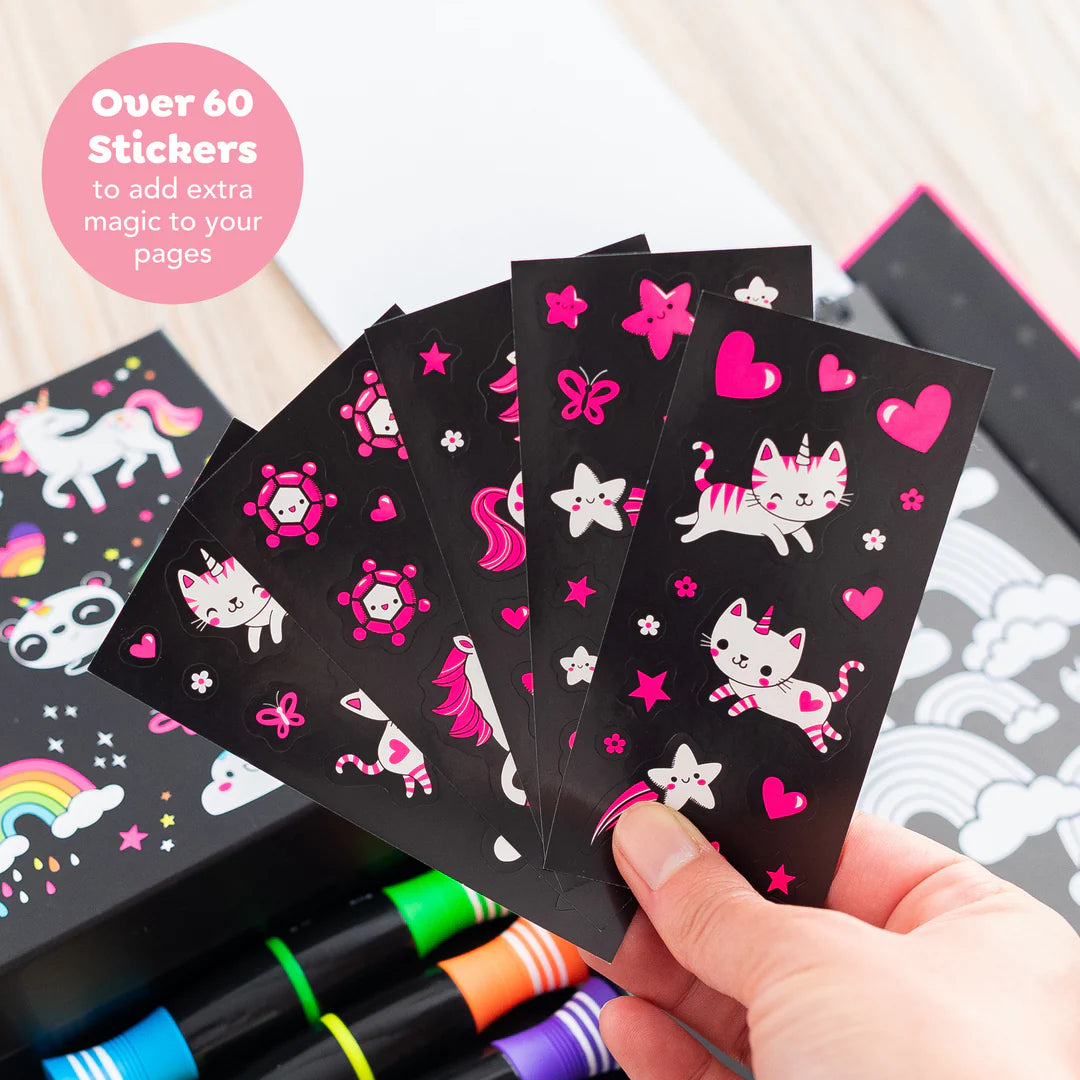 Tiger Tribe - Colouring Set Neon Unicorns & Friends