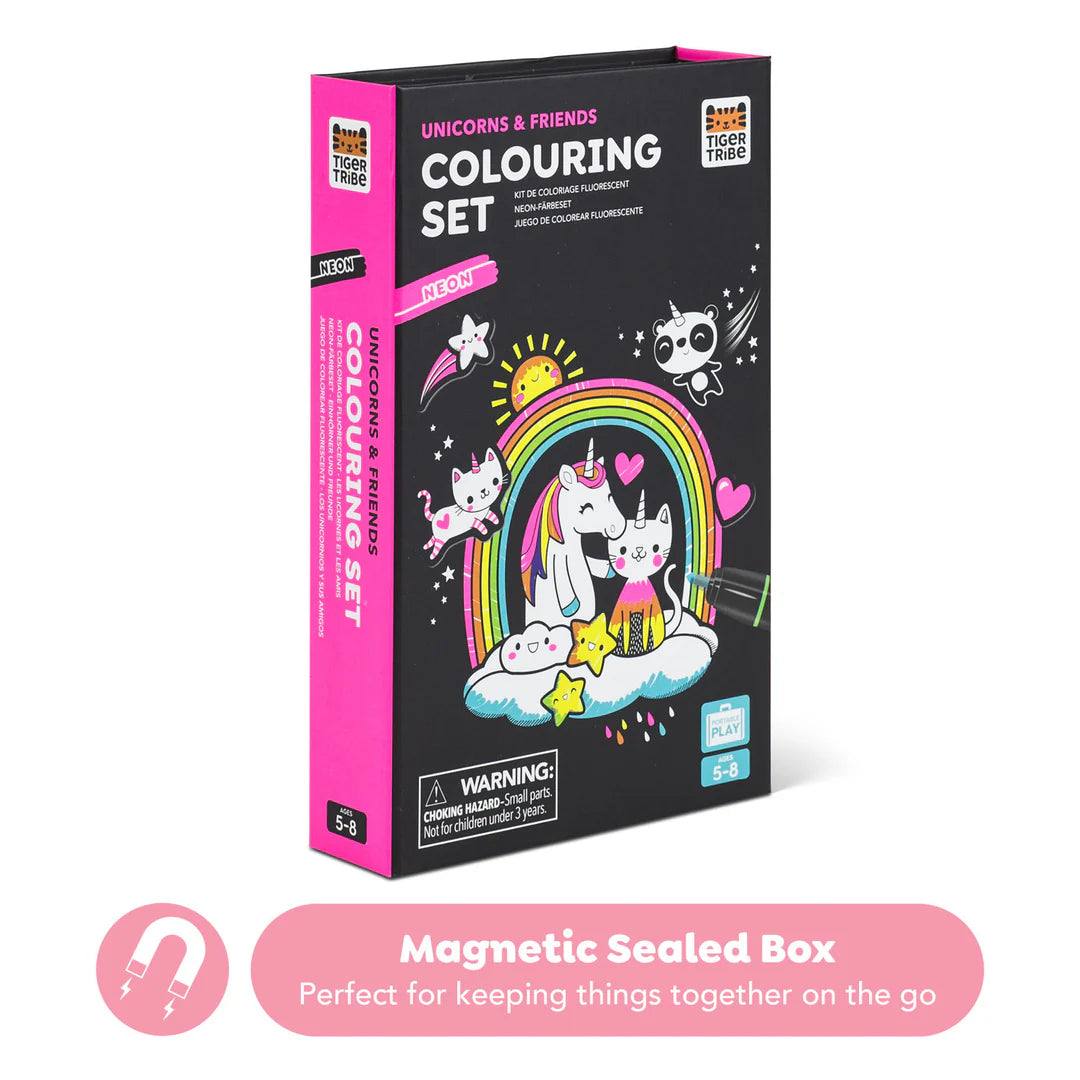 Tiger Tribe - Colouring Set Neon Unicorns & Friends