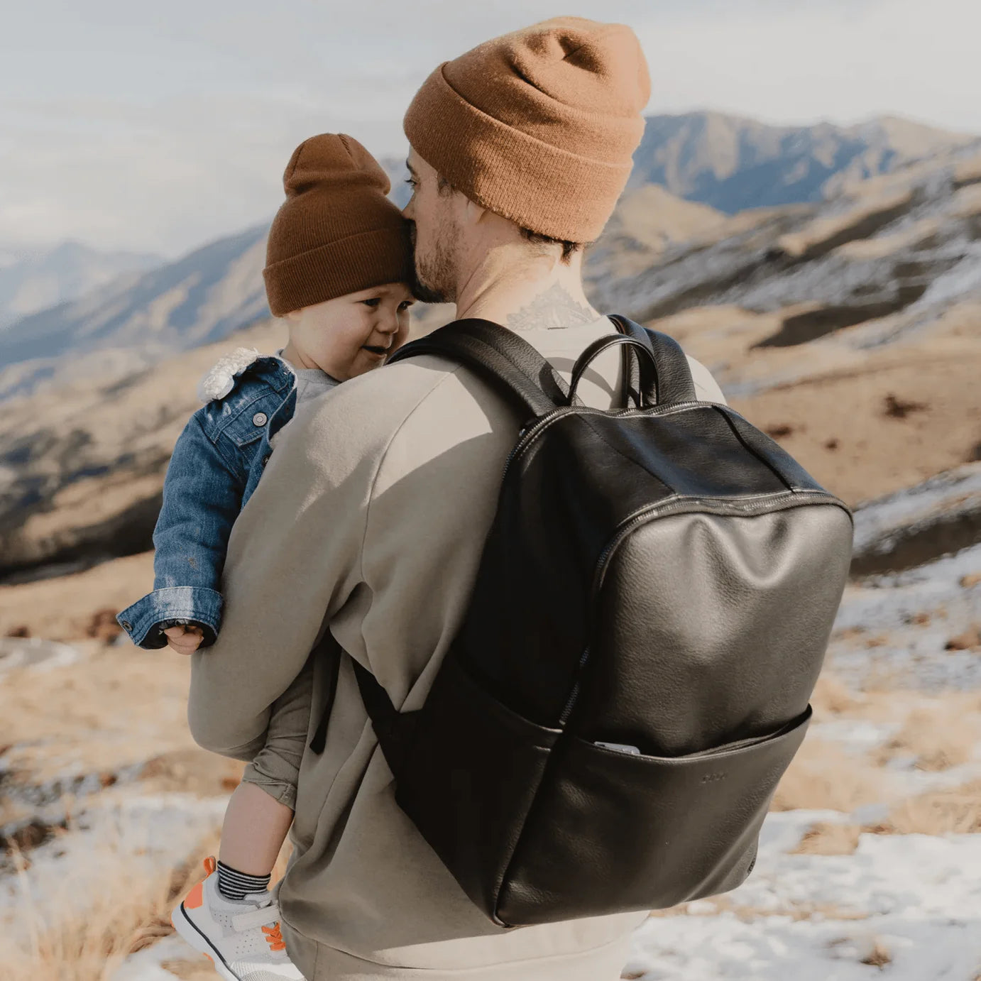 OiOi Multitasker Nappy Backpack Black Vegan Leather