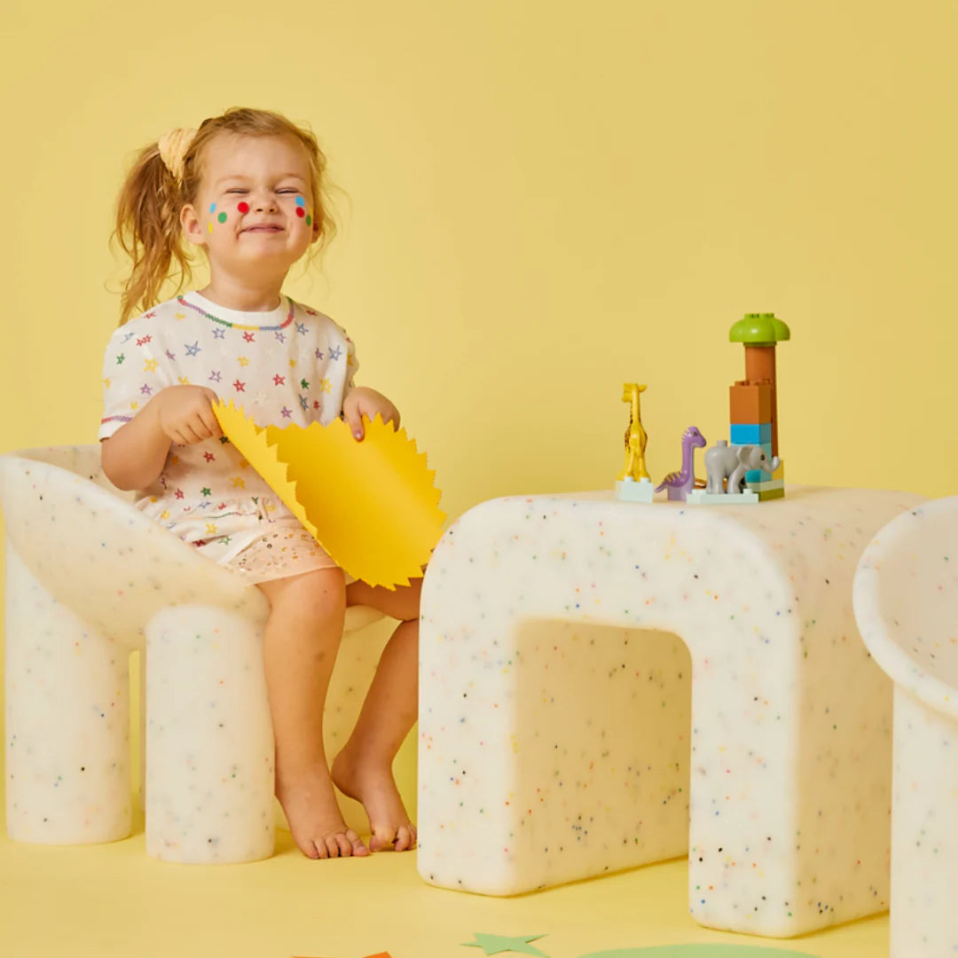 Cowrie & Conch Over the Moon Table - Denim