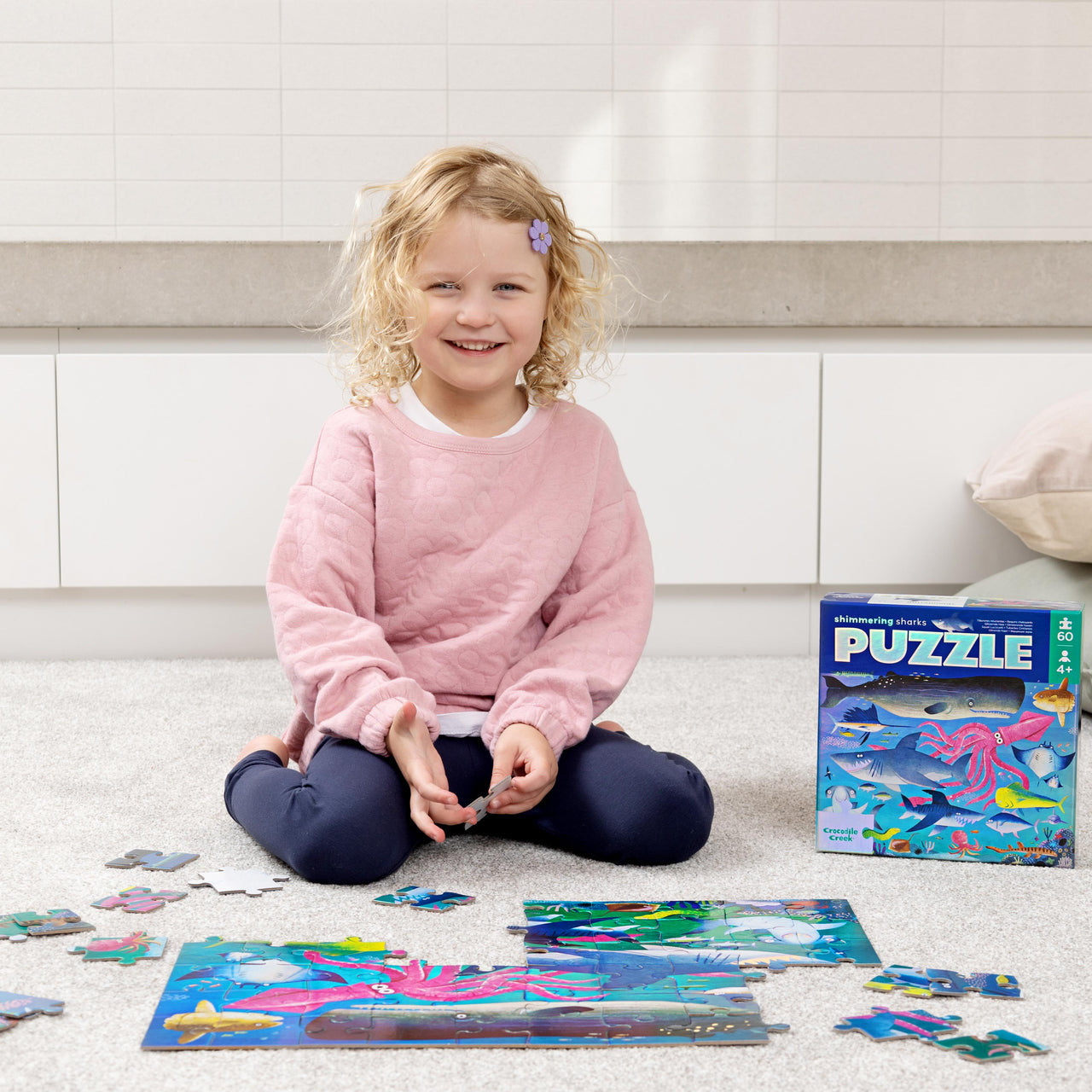 Crocodile Creek Shimmering Shark Puzzle 60pce