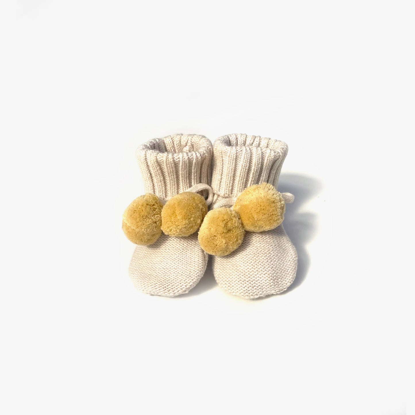 The Rest - Organic Cotton Knit Booties - Oat Marle Buttercup