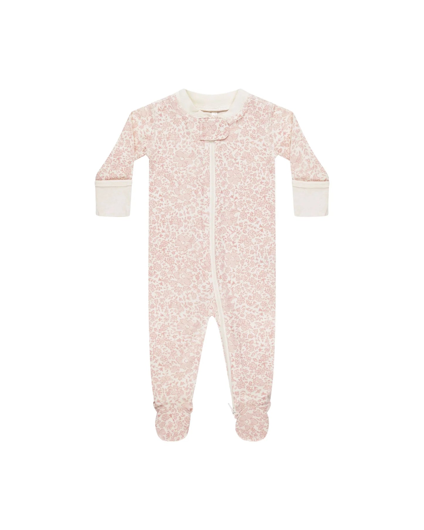 Quincy Mae - Zip Long Sleeve Sleeper Footie - Pink Blossom