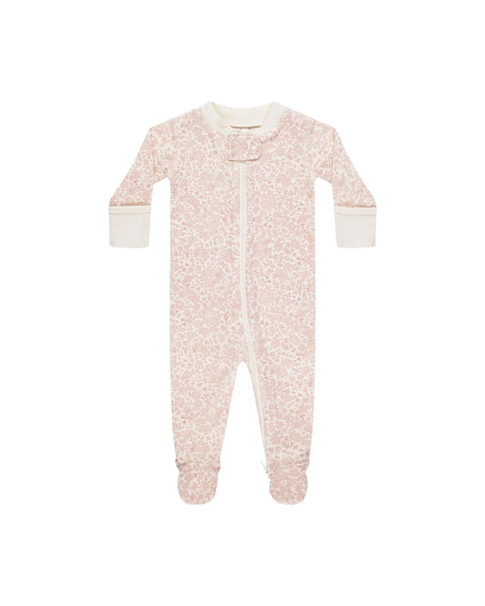 Quincy Mae - Zip Long Sleeve Sleeper Footie - Pink Blossom