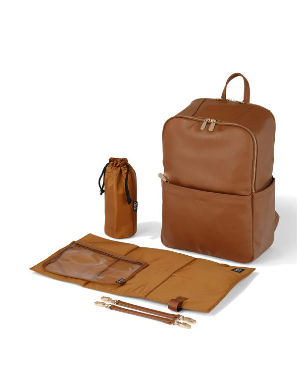 OiOi Multitasker Nappy Backpack Chestnut Vegan Leather