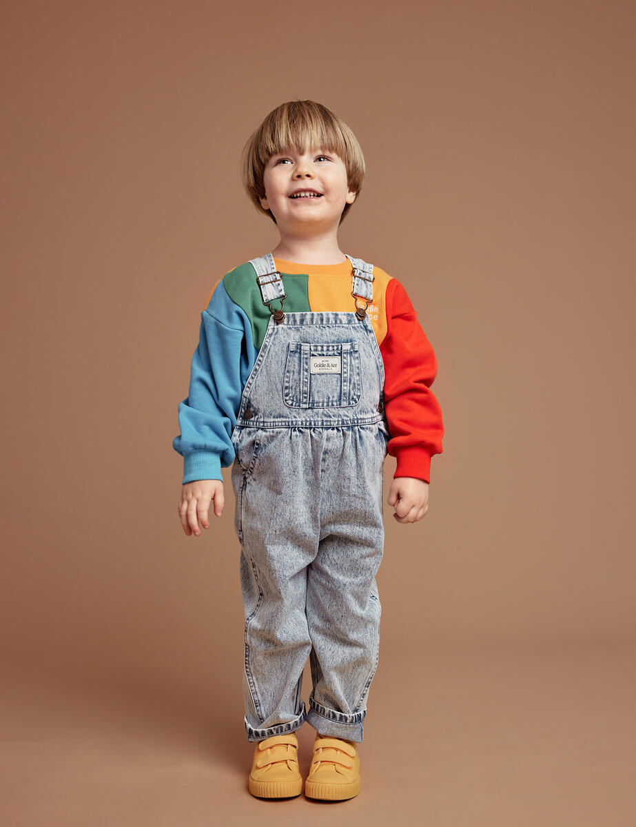 Goldie + Ace Austin Vintage Washed Light Denim Overalls