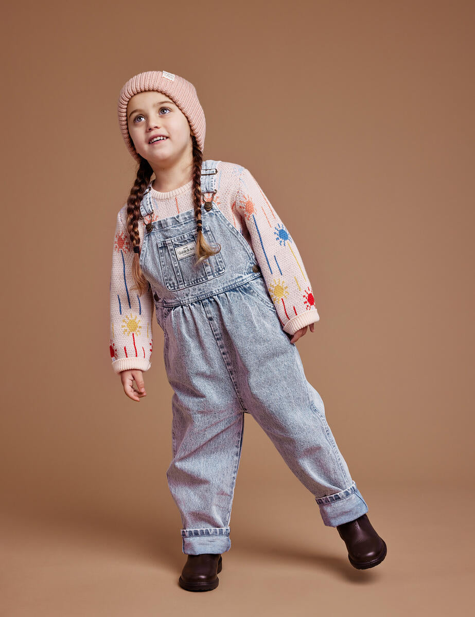 Goldie + Ace Austin Vintage Washed Light Denim Overalls