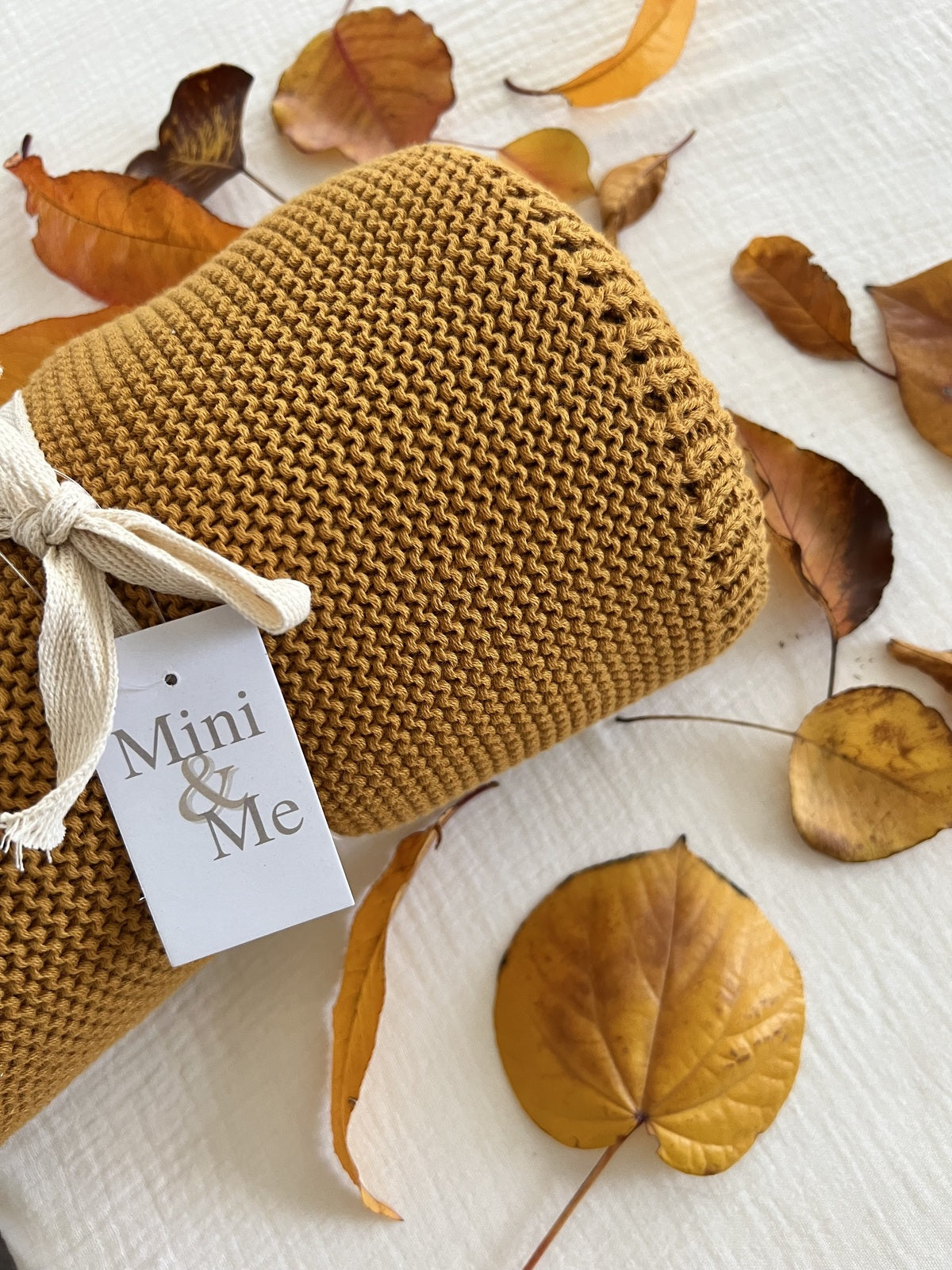 Mini & Me - Cabe Knit Blanket Mustard