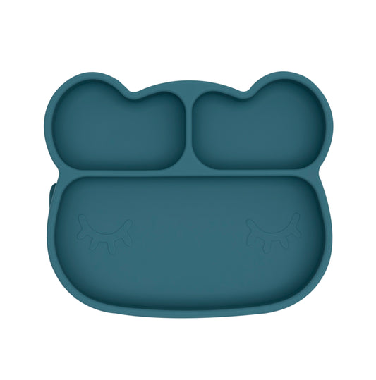 We Might Be Tiny Stickie Plate Bear. Blue Dusk