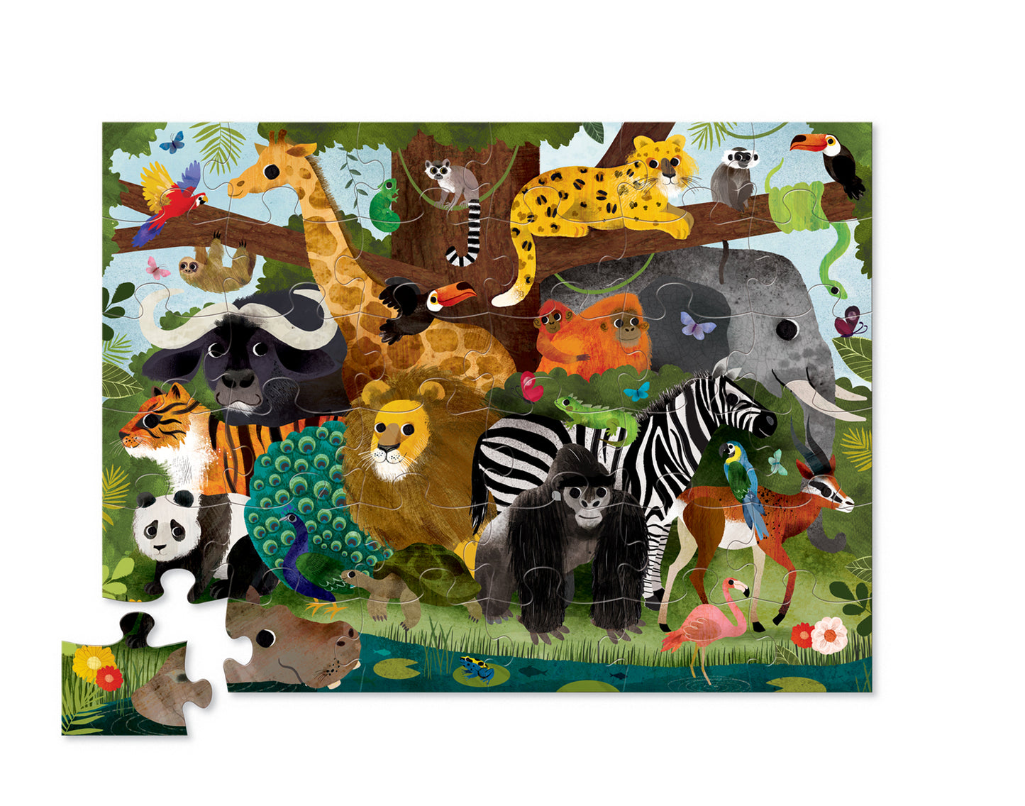 Crocodile Creek Classic Floor Puzzle 36 pce - Jungle Friends