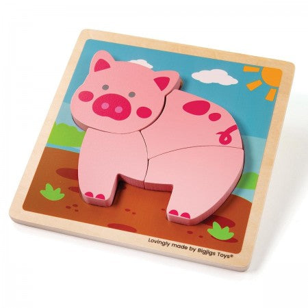 BIGJIGS - Chunky Lift Out Puzzle - Pig