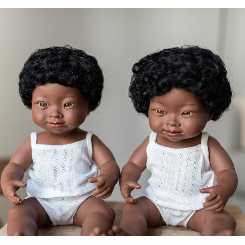 Miniland Doll Anatomically Correct Down Syndrome African Boy 38cm