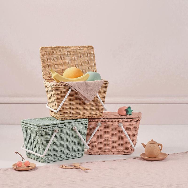 Olli Ella Piki Rattan Basket. Straw