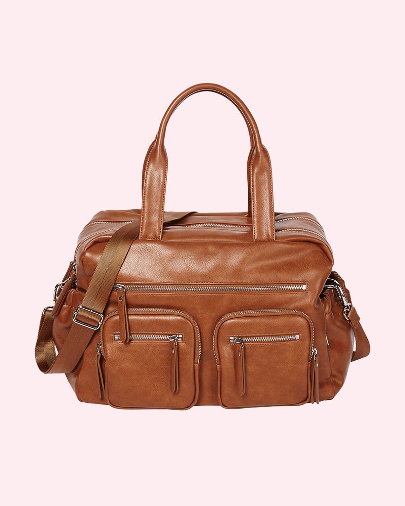 OiOi Faux Leather Carry All Nappy Bag - Tan