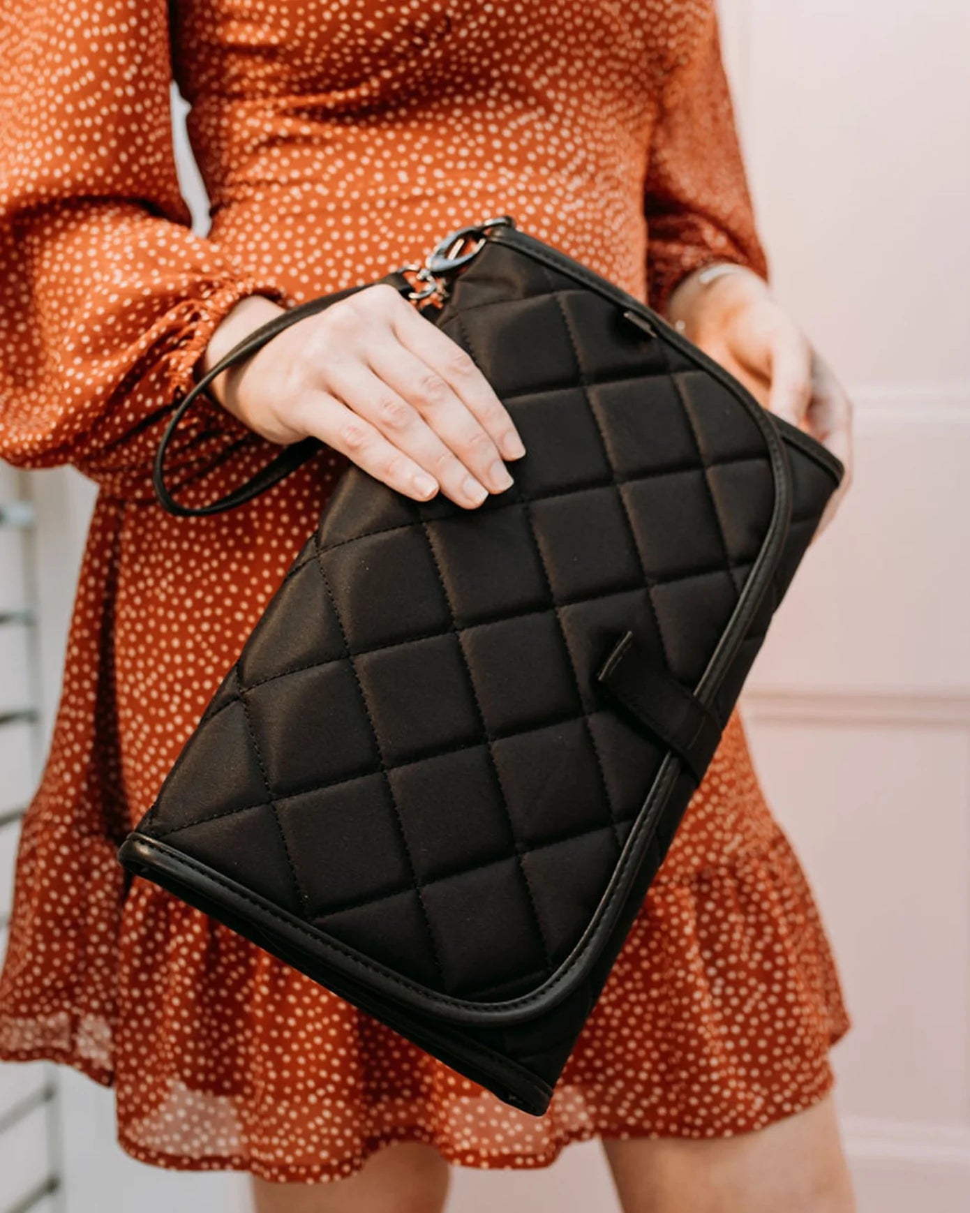 OiOi Change Mat Clutch - Black Quilt