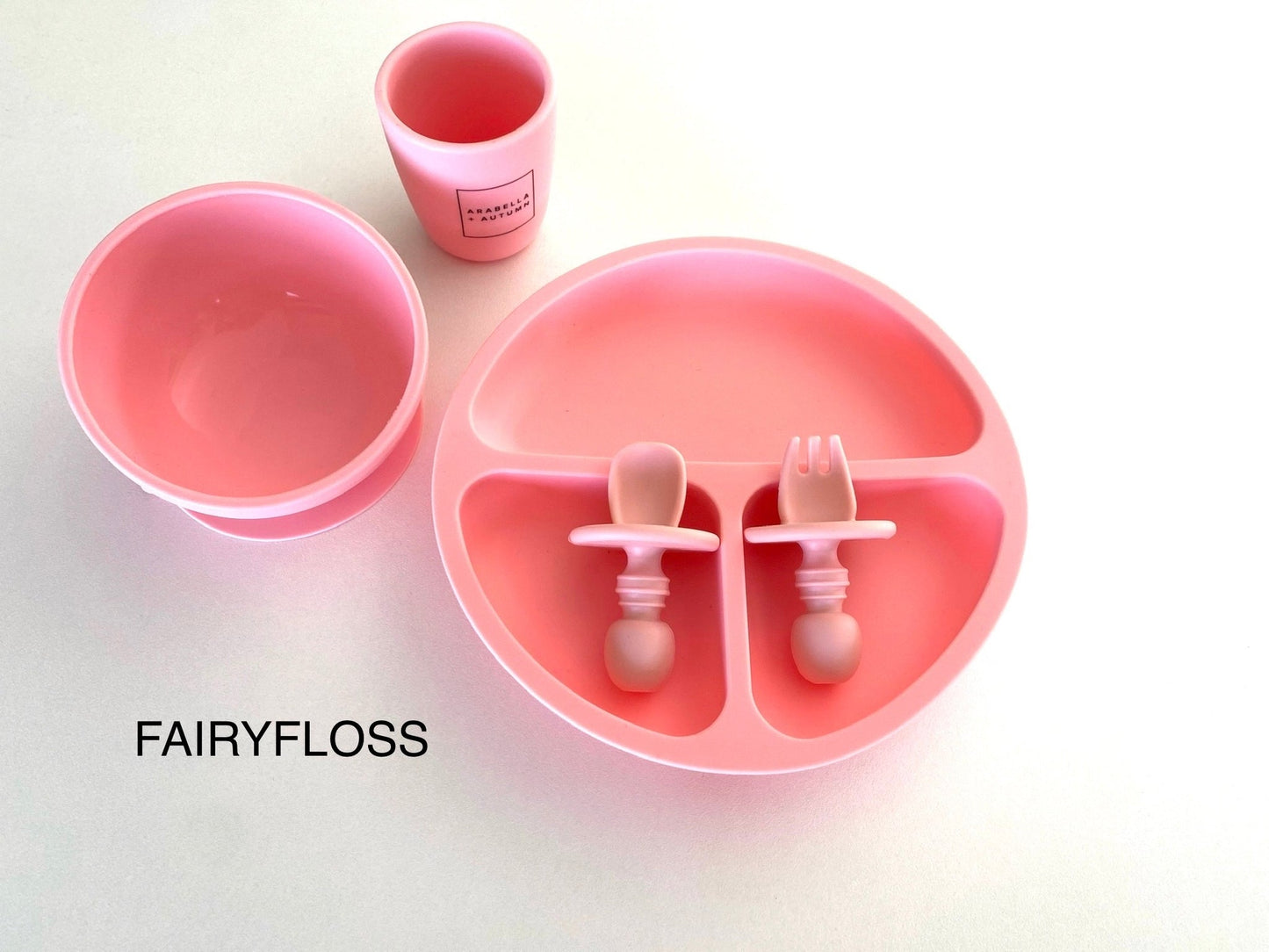 Arabella + Autumn Silicone Boxed Dinnerware Set Fairyfloss