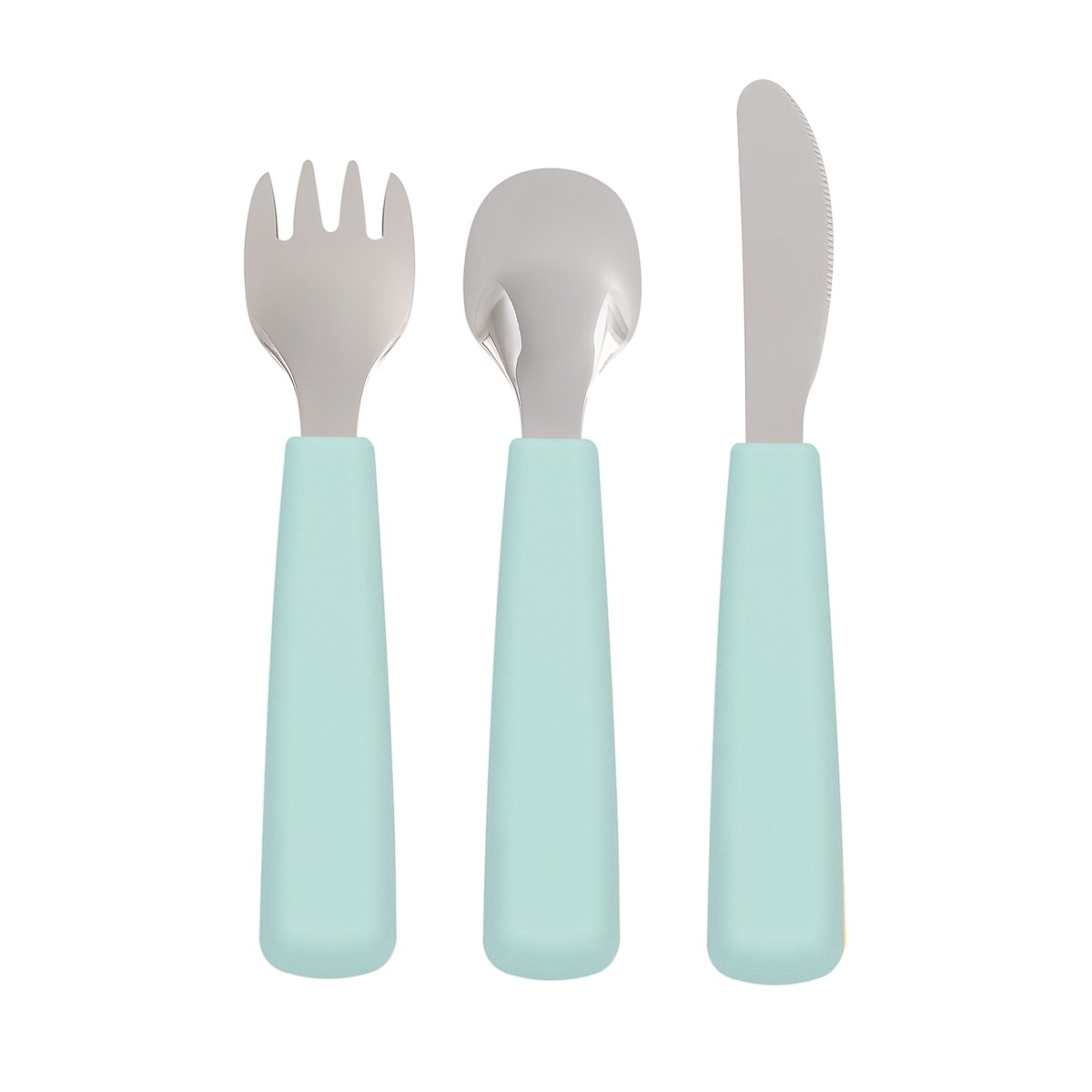 We Might Be Tiny Toddler Feedie Cutlery Set. Minty Green