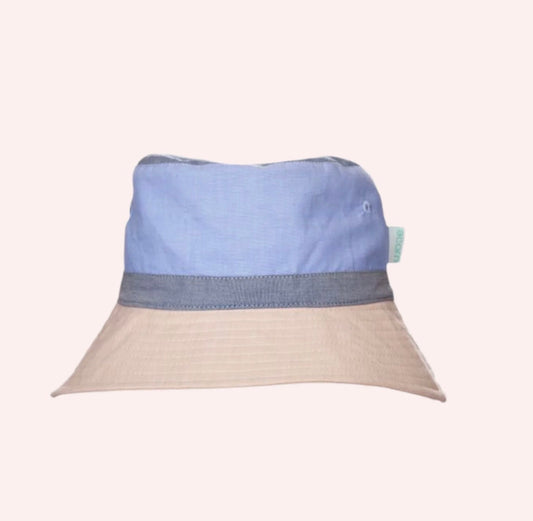 Acorn Kids Sunhats Blue Colour Block Wide Brim Bucket Hat