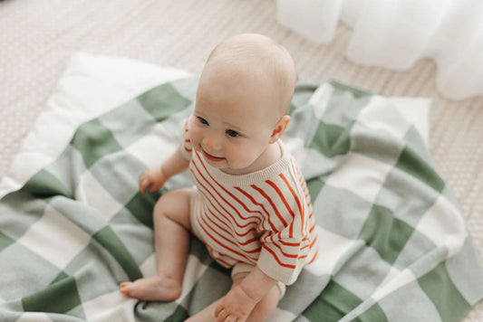 The Rest - Boxy Knit Romper Poppy Stripe