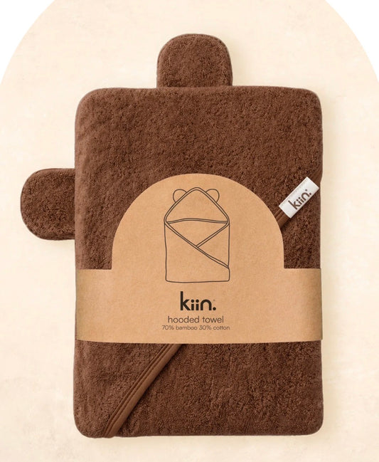 Kiin Baby Hooded Towel Chocolate
