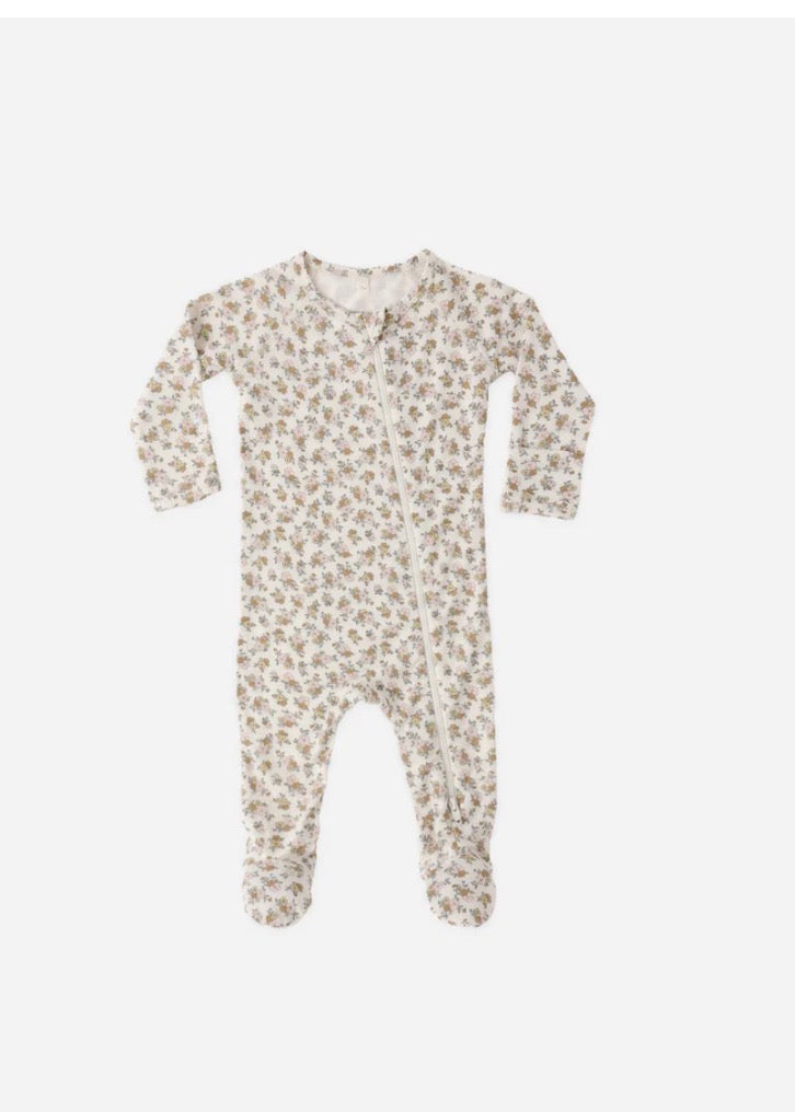 Quincy Mae Bamboo Zip Footie