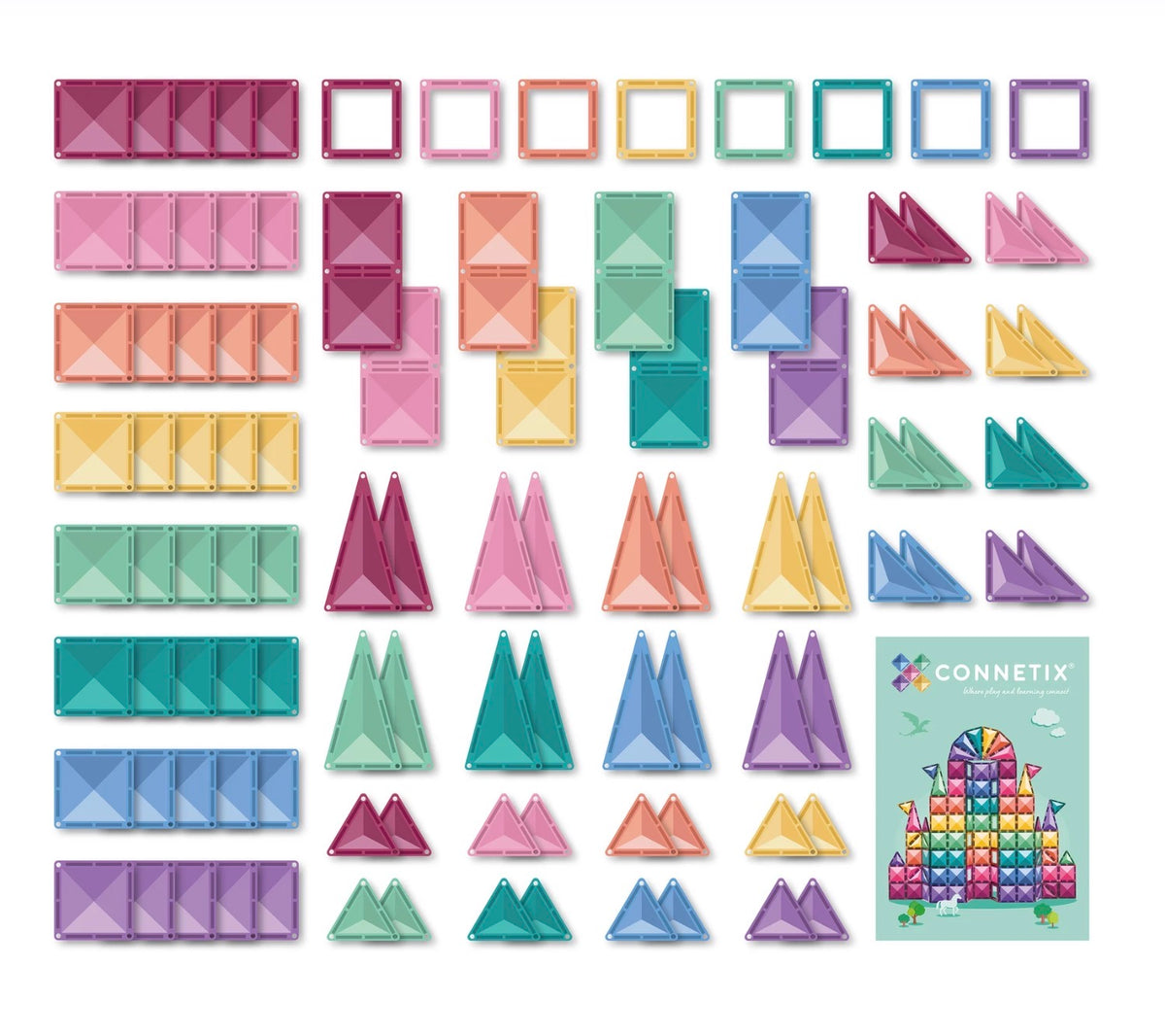 Connetix Magnetic Tiles Pastel Creative Pack 104 pc - Stock arriving this week dm Nadene