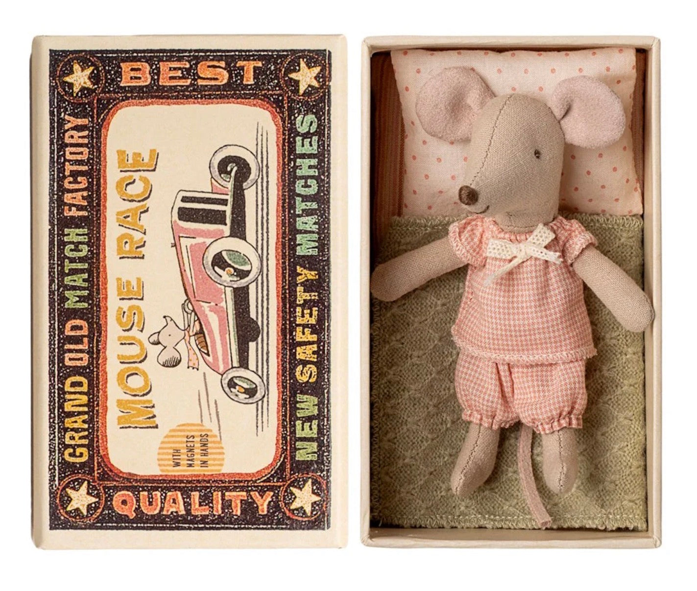 Maileg Little Sister Mouse in a Match Box