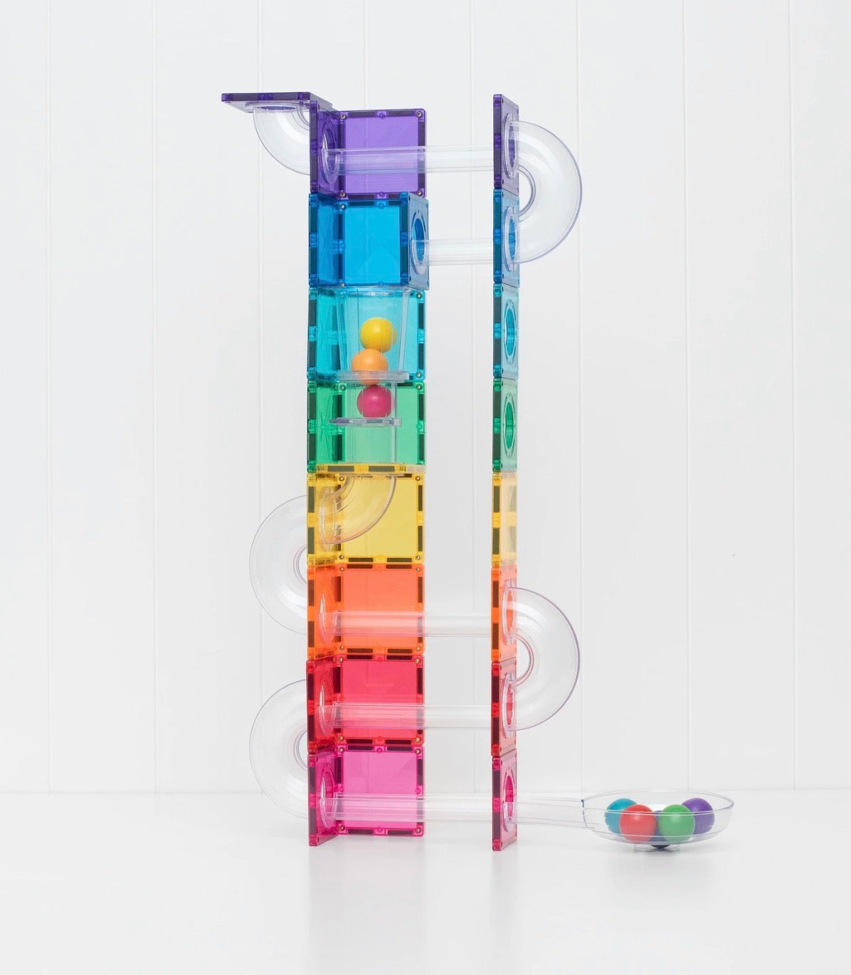 Connetix Magnetic Tiles Ball Run Bright Pack 114 pc - Stock arriving this week dm Nadene