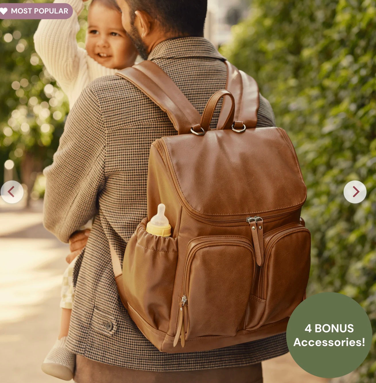 OiOi Signature Nappy Backpack Tan Vegan Leather