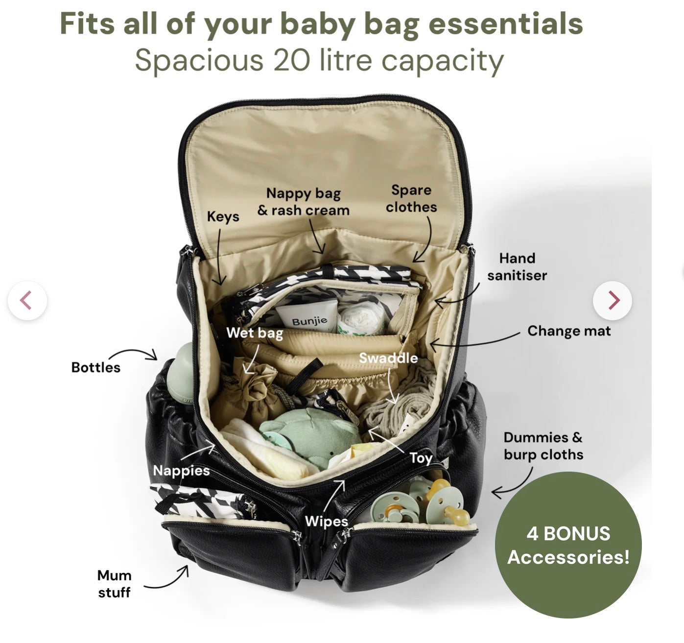 OiOi Signature Nappy Backpack Black Dimple Vegan Leather