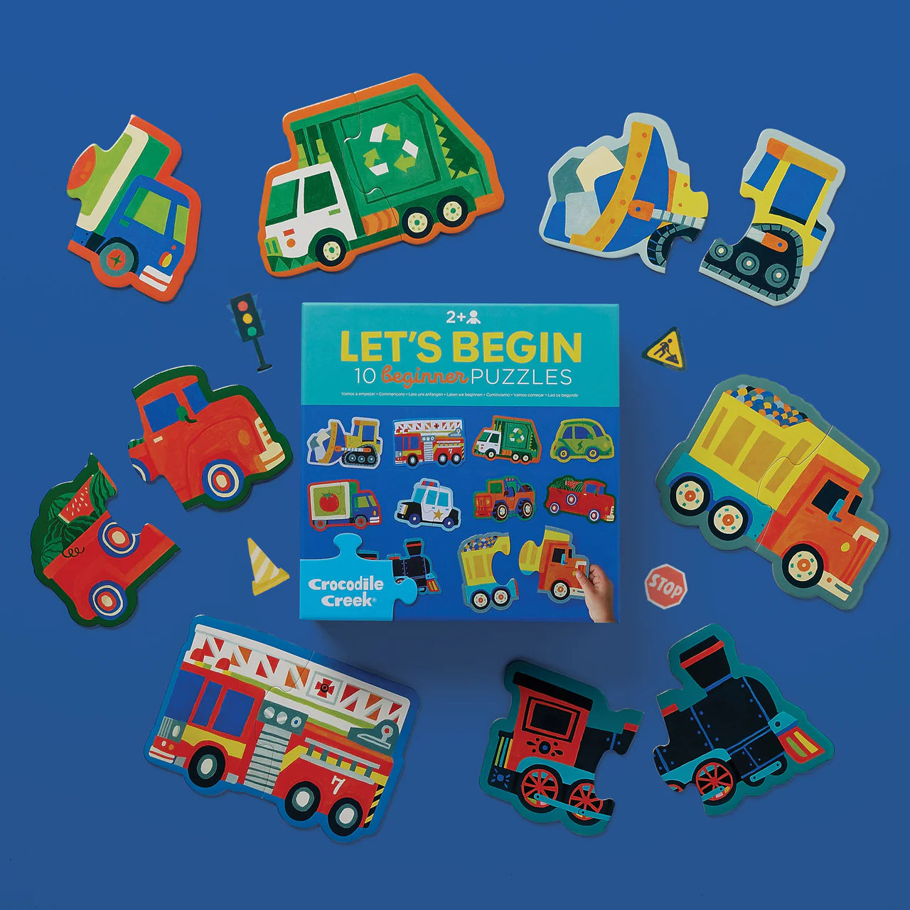 Crocodile Creek Let's Begin 2 Pce Puzzle - Vehicles