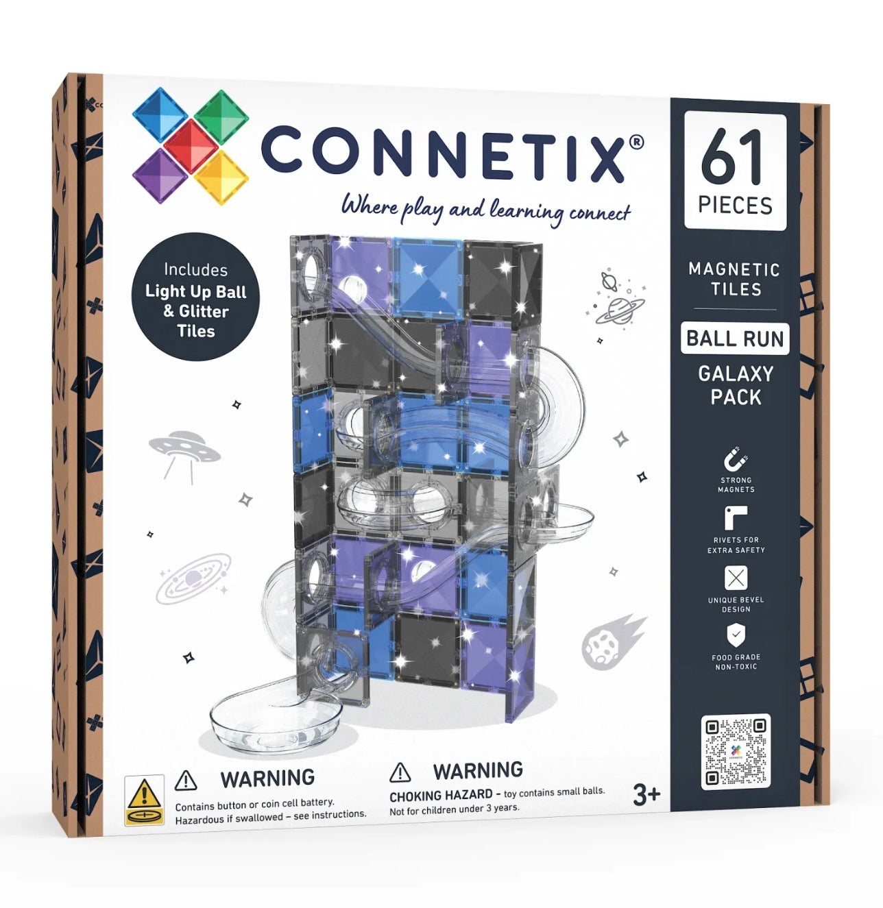 Connetix Magnetic Tiles Ball Run Galaxy Pack 61 pieces